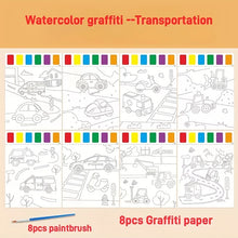 A Set of Art Tools, Including 8 Pieces of Art Paper, 8 Brushes,and 6 Colors of Paint,Suitable for Students and DIY Handmade Sets