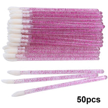 50pcs Disposable Lip Brush Makeup Mascara Wands Solid Stick  Lipgloss Lipstick Brushes Micro Beauty Applicators Wands