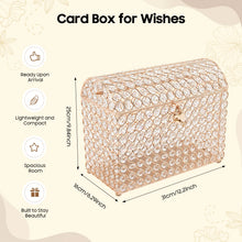 Wedding Card Box with Heart Lock, Clear Acrylic Money Gift Box Gold, for Reception Birthday Party Decor
