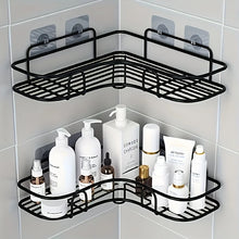 Bathroom Corner Storage Shelves Wall Mounted Rack Shampoo Holder Iron Shower Drain Basket Punch-Free Organizer Bath Accessories
