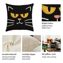 1/4pcs Halloween pillowcase, Halloween orange fun emoji cushion cover, decorative sofa, living room, bedroom cushion cover