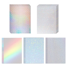 50pcs Holographic Sticker Paper Clear Vinyl 2.9 X 4.1 Inch Self-Adhesive Waterproof Transparent Cold Laminating Film for Crafts