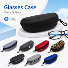 Protective Hard Shell Glasses Case Portable Zipper Storage Box With Carabiner Clip Fits Sunglasses Eyeglasses Reading Travel