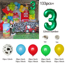132pcs Red Yellow Green Cow Pattern Printed Latex Balloons Garland Arch Kit Farm Party Supplies Farm Animals Birthday Decoration