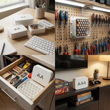 3D Printed Honeycomb AA/AAA Battery Storage Box Minimalist Home Organization Gadget for Neatness Lovers