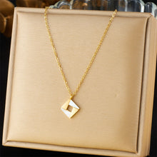 LAMENGLY 316L Stainless Steel Simple Style Bowknot Heart Pearl Geometry Pendant Necklace For Women Elegant Trend Neck Chain Gift