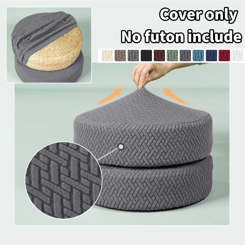 1/2/3Pcs Jacquard Pu Tuan Cover Anti-dirt Elastic Putuan Covers Cushion Slipcover Round Pu Tuans Slipcover for Living Room