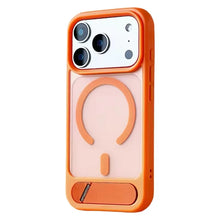 Luxury Alloy Bracket for MagSafe Phone Case for IPhone 17 Pro Max 15 14 16 Pro Magnetic Wireless Charging Shockproof Pc Cover