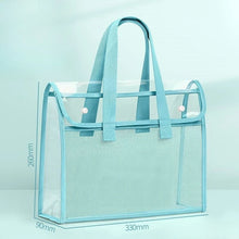 1 Large Capacity Portable Transparent Waterproof Handheld Folder, Expandable File Storage Bag, PVC Self-adhesive File Bag