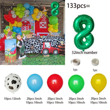 132pcs Red Yellow Green Cow Pattern Printed Latex Balloons Garland Arch Kit Farm Party Supplies Farm Animals Birthday Decoration