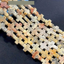 12x16x5mm Natural Stone Cross Loose Beads Semi-Precious Agate DIY Necklace Pendant Jewelry Making Accessories Wholesale