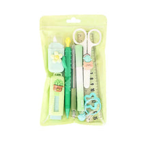 New Product Set: Creative Series of Cute Stationery Sets with Vegetables and Fruits, Including Gel Pens, Rulers, Eraser Keychains, Utility Knives, Cutting Scissors, High-Quality Study Supplies, Student Reward Gifts, DIY Journ
