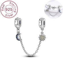 Hot Selling 925 Sterling Silver Charm Star Moon Safety Chain Suitable for Original Bracelets, Necklaces, Jewelry Gifts