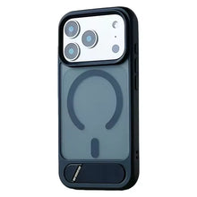 Luxury Alloy Bracket for MagSafe Phone Case for IPhone 17 Pro Max 15 14 16 Pro Magnetic Wireless Charging Shockproof Pc Cover