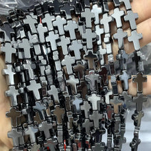 Natural Stone Cross Shape Agate Jade Quartz Turquoise Spacer Beads For Jewelry Making DIY Bracelet Necklace Earring 12X16MM 