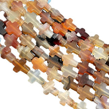 12x16x5mm Natural Stone Cross Loose Beads Semi-Precious Agate DIY Necklace Pendant Jewelry Making Accessories Wholesale