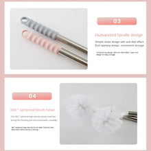Household Bucket Washing Brush Gadgets Tools Water Dispenser Cleaning Brush Stainless Steel Rod Handle Bendable