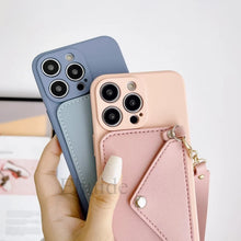 Wrist Strap Case For iPhone 16 14 13 Pro Max 12 Mini 11 Pro X XS Max 7 8 15 Plus Shockproof Wallet Card Silicone Handbag Cover