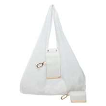 Reusable Mini Keychain Tote Bag Large Capacity Eco-Friendly Foldable Shopping Bag Lightweight Key Ring Expandable Reusable Bag