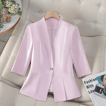 NAVIU Women's Slim Fit Formal Blazer Single Breasted Half Sleeve Jacket Elegant Office Top for 2025 New Spring Summer