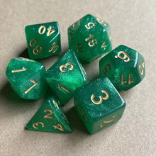7PCS New Starry Glitter DND Dice Set, D4/D6/D8/D10/D12/D20 Polyhedral RPG Dice for Tabletop Games, Board Game Accessories