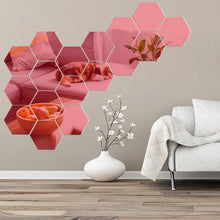 6/12pcs 3D Mirror Wall Sticker Hexagon Decal Home Decor DIY Self-adhesive Mirror Decor Stickers Art Wall Decoration 150mm Large