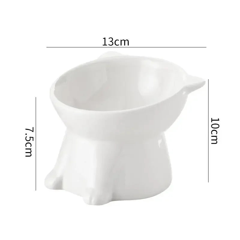 cat accessoriesElevated Slanted Anti Tip Cat Bowl Neck Protection Dual Purpose Pet Food Water Feeder Large Capacity Pet Supplies