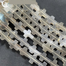 12x16x5mm Natural Stone Cross Loose Beads Semi-Precious Agate DIY Necklace Pendant Jewelry Making Accessories Wholesale