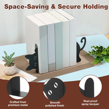 Cat Shaped Bookend Bookshelf Decorative Metal Book End Book Stopper for Office Home Library Cute Desk Bookshelf Decor Organize