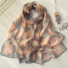 Pretty Flower Women Foulard Elegant Chiffon Georgette Bandana Scarf Summer Beach Sun Protection Thin Breathable