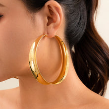 KunJoe Exaggerated Hollow Out Big Round Hoop Earrings for Women Fashion Metal Circle Earrings Ladies Party Jewelry Gifts 2025