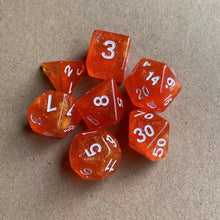 7PCS New Starry Glitter DND Dice Set, D4/D6/D8/D10/D12/D20 Polyhedral RPG Dice for Tabletop Games, Board Game Accessories