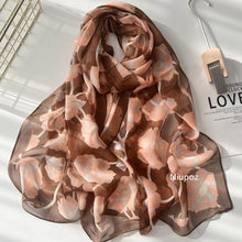 Pretty Flower Women Foulard Elegant Chiffon Georgette Bandana Scarf Summer Beach Sun Protection Thin Breathable