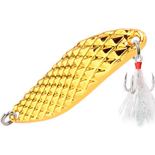 1pcs Fishing Lures Metal Spinner Spoon Artificial Hard Bait Sequin 5g-20g with Feather Treble Single Hook Trout Pike Bass