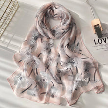 Pretty Flower Women Foulard Elegant Chiffon Georgette Bandana Scarf Summer Beach Sun Protection Thin Breathable
