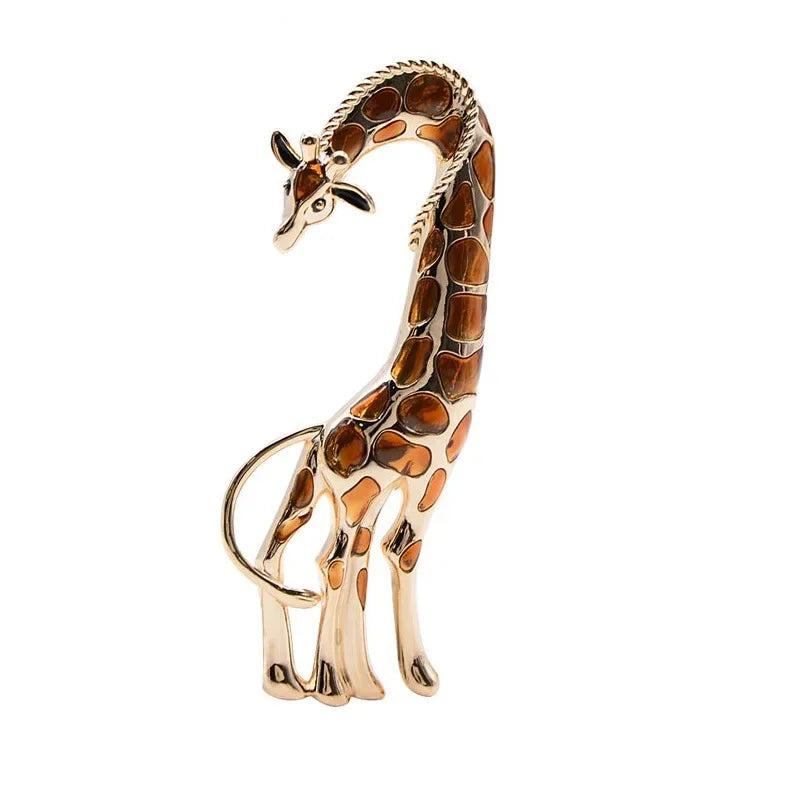Enamel Large Giraffe Brooches For Women Vivid Animal Design Brooch Pin Luxury High Quality Accessories Spring Style 2022