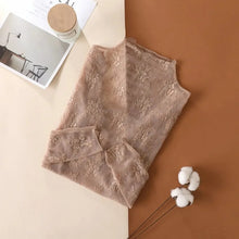 Women's Mesh T-Shirts Long Sleeve Transparent Lace Blouse Sheer See through Top Bottoming Shirt Crop Body Tee
