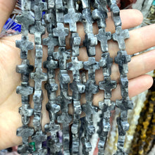Natural Stone Cross Shape Agate Jade Quartz Turquoise Spacer Beads For Jewelry Making DIY Bracelet Necklace Earring 12X16MM 