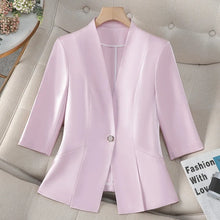 NAVIU Women's Slim Fit Formal Blazer Single Breasted Half Sleeve Jacket Elegant Office Top for 2025 New Spring Summer