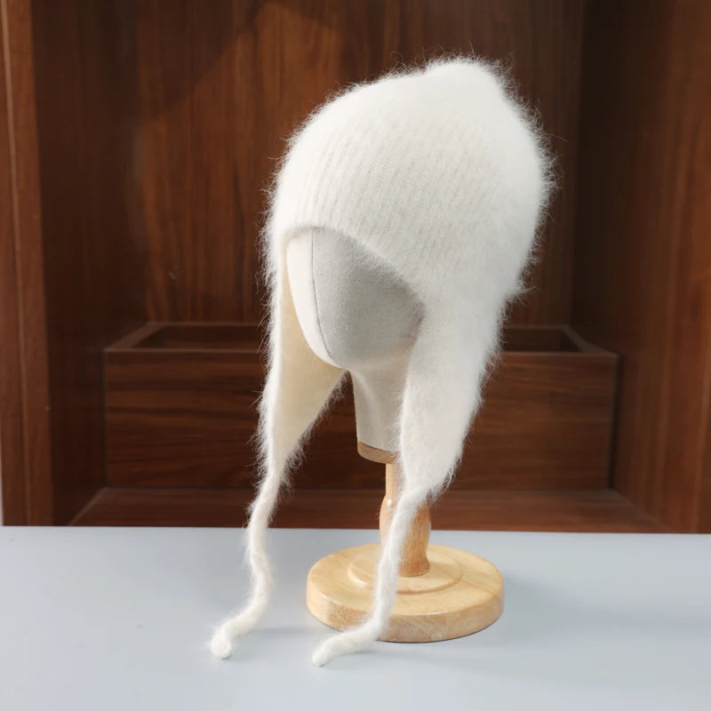 Mink Cashmere Bomber Hat for Women&Men Winter Ear Protect Beanies Soft Warm Korea Fashion Y2K Street Wear Bonnet Casual Ski Cap