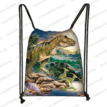 Ancient Animal Dinosaur Backpack Women Men Travel Bag Teenager Boys Girls Bookbag Children Canvas Drawstring Bag Kids Gift