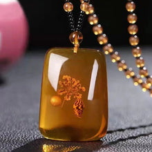 Unisex Necklace Amber Jade Pendant Beeswax Necklace Yellow Yellow Jade Pendant For Woman Birthday Special Occasion