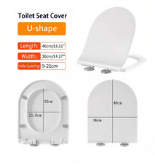 U-Shape Toilet Seat Lid Slow Close Anti-Bacterial Easy to Clean Removable Soft PP Material Strong Pressure Toilet Seat Covers