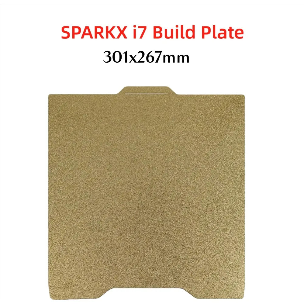 SPARKX I7 Build Plate Double Sided Textured PEI And Smooth PET Sheet For Creality SPARKX I7 301x267mm Flexible Spring Steel Bed