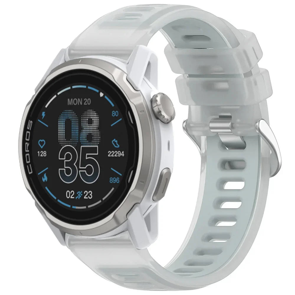20/22mm Semi-Transparent Silicone Strap For COROS APEX 4 42mm/PACE Pro Suunto Vertical 2 Adjustable Bracelet For CMF Watch 3 Pro