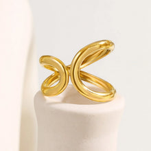 Waterproof Stainless Steel Open Rings Resize For Women, Adjustable Irregular Geometric Minimalist Ring Birthday Gifts