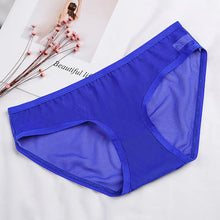Women Briefs See-through Solid Color Sexy Transparent Mesh Lady Briefs Ultra-thin Low-rise Girls Underpants Daily Wear