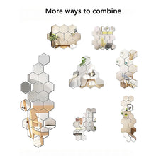 6/12pcs 3D Mirror Wall Sticker Hexagon Decal Home Decor DIY Self-adhesive Mirror Decor Stickers Art Wall Decoration 150mm Large