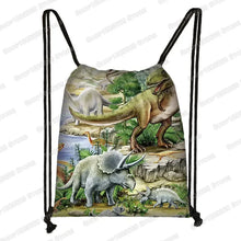 Ancient Animal Dinosaur Backpack Women Men Travel Bag Teenager Boys Girls Bookbag Children Canvas Drawstring Bag Kids Gift