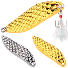 1pcs Fishing Lures Metal Spinner Spoon Artificial Hard Bait Sequin 5g-20g with Feather Treble Single Hook Trout Pike Bass